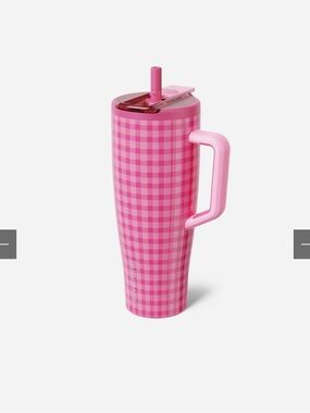 Limited Edition - Madi Nelson x Brumate Pink Gingham Travel Tumbler